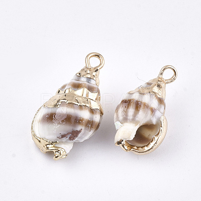 Electroplate Spiral Shell Pendants X-SSHEL-S262-20-1