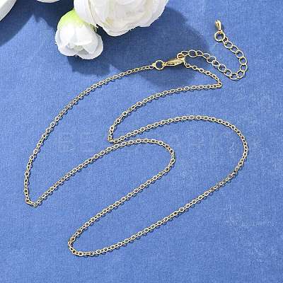 Brass Cable Chain Necklaces NJEW-K123-05G-1