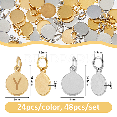 48Pcs 2 Colors 304 Stainless Steel Charms STAS-FH0002-29A-1