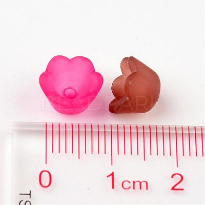Mixed Frosted Acrylic Tulip Flower Bead Caps X-PL543-1