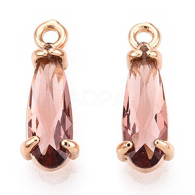 Faceted Glass Pendants GLAA-T010-004G-1