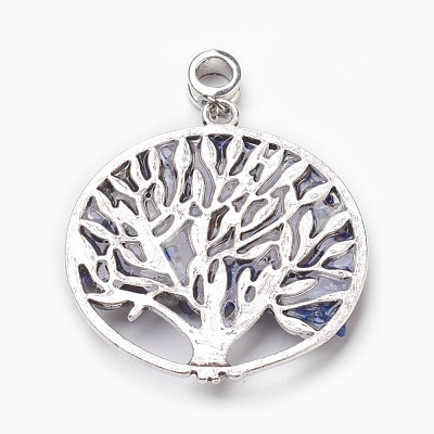 Natural Lapis Lazuli European Dangle Charms PALLOY-JF00353-05-1