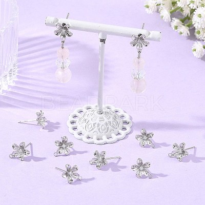 SHEGRACE Brass Micro Pave Cubic Zirconia Earring Stud Earring Findings XGRQ6M521-909P-1