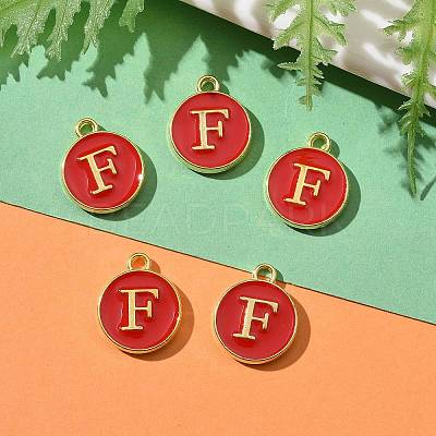 Golden Plated Alloy Enamel Charms ENAM-S118-03F-1