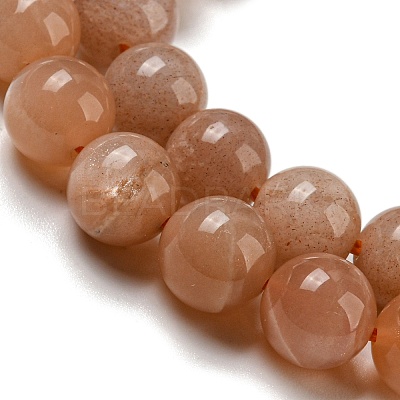 Round Natural Sunstone Beads Strands G-F222-33-8mm-1-1