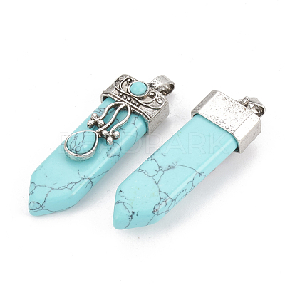 Synthetic Turquoise Pendants X-G-S292-05D-1