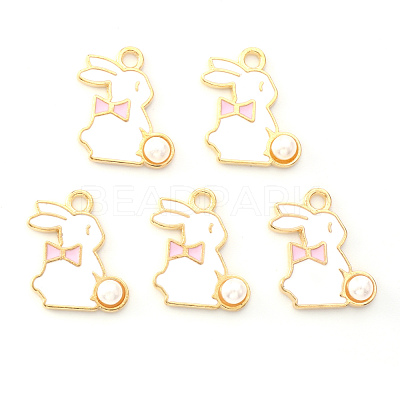 Light Gold Plated Alloy Enamel Pendants ENAM-R136-23A-1
