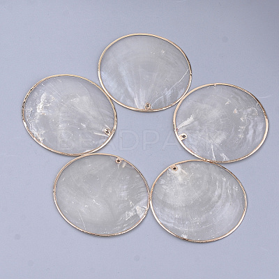 Natural Capiz Shell Big Pendants SHEL-S274-89-1
