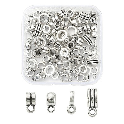 80Pcs 4 Style Tibetan Style Tube Bails FIND-YW0003-15-1