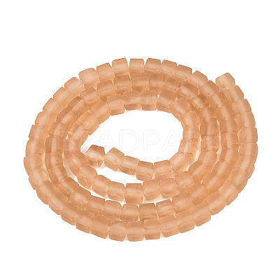 Transparent Frosted Glass Beads Strands GLAA-N072-01A-A05-1