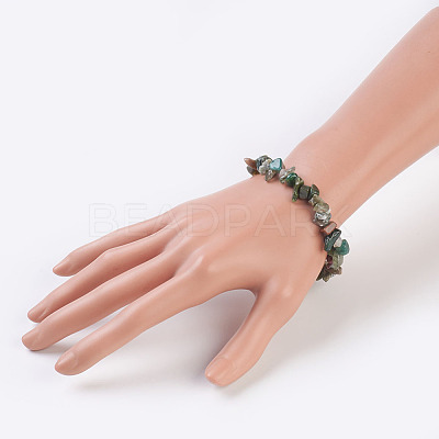 Natural Gemstone Stretch Bracelets BJEW-JB03681-03-1