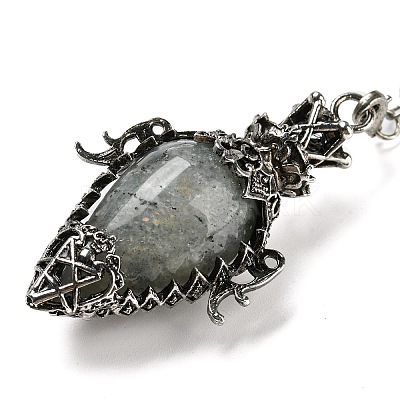Mixed Gemstone Dowsing Pendulum Big Pendants G-H293-01AS-1