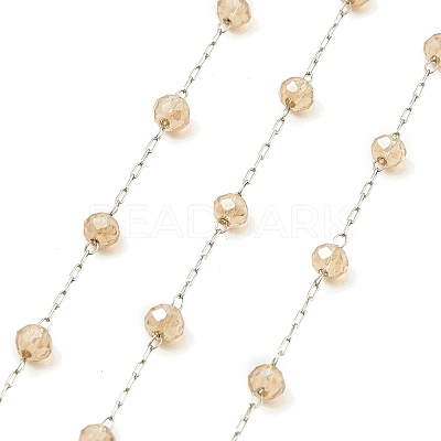 Glass Round Beaded Chains CHS-B003-04G-1