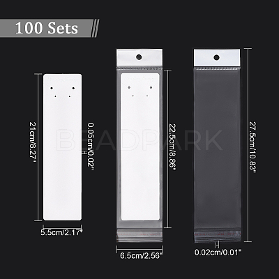 Rectangle Necklace Display Sets Cardboard Paper Cards NDIS-NB0001-03-1