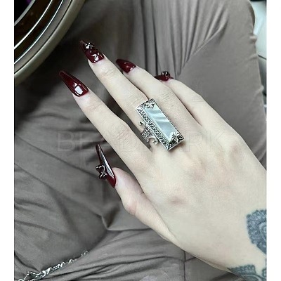 Alloy Acrylic Cuff Open Rings WG8CAE0-01-1