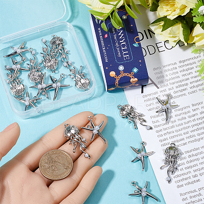20Pcs 2 Styles Alloy Resin Pendants FIND-SC0013-38-1