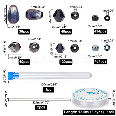 DIY Glass Beads Bracelet Making Kit DIY-PH0006-42-1