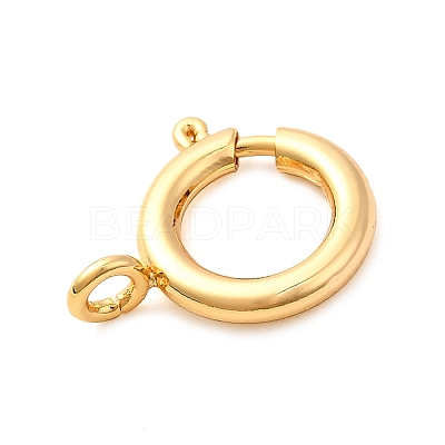 Brass Spring Ring Clasps X-KK-D407-20G-D-1