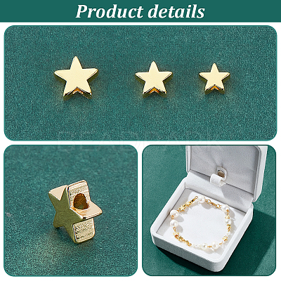 60Pcs 3 Styles Brass Spacer Beads KK-PH0006-61B-1