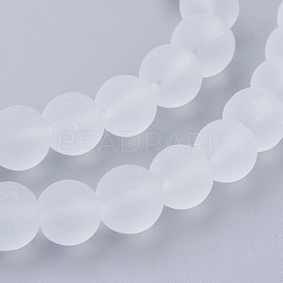 Baking Paint Transparent Glass Bead Strands GLAA-S031-8mm-13-1