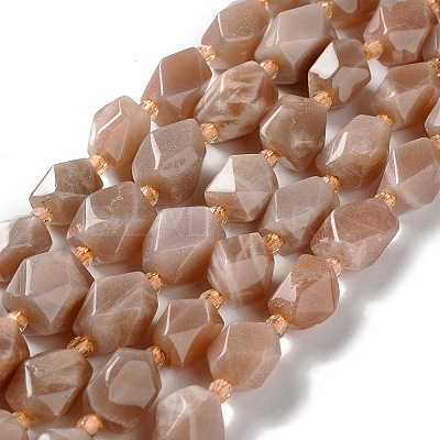 Natural Peach Moonstone Beads Strands G-C182-13-01-1