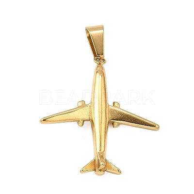 Airplane 304 Stainless Steel Pendants STAS-M121-10G-1
