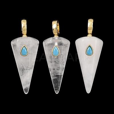 Natural Quartz Crystal Rock Crystal Pointed Pendants GG-CBA19F2-02G-04-1