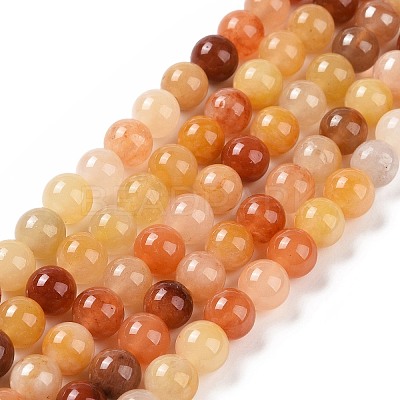 Natural Golden Silk Jade Beads Strands G-L555-05-6mm-1