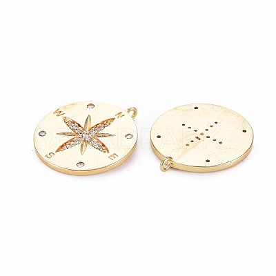 Brass Micro Pave Clear Cubic Zirconia Pendants KK-S356-703-1