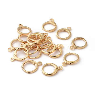 Brass Huggie Hoop Earring Findings KK-F808-07G-1