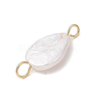Natural Keshi Pearl Connector Charms PALLOY-JF04243-03-1