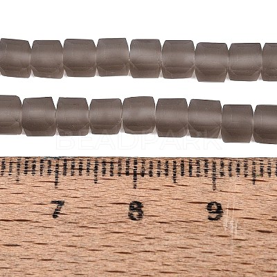 Transparent Frosted Glass Beads Strands GLAA-N072-01A-A18-1