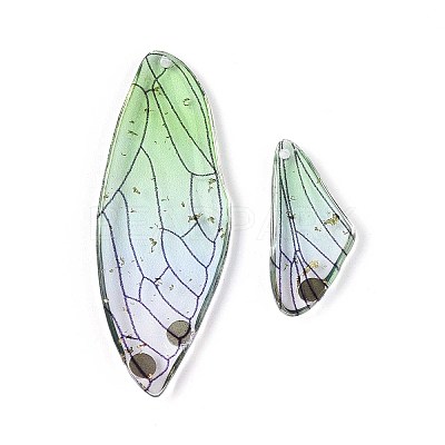Epoxy Resin Butterfly Wing Pendants RESI-T057-89D-1