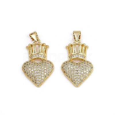 Brass Micro Pave Cubic Zirconia Pendants ZIRC-I367-07G-04-1