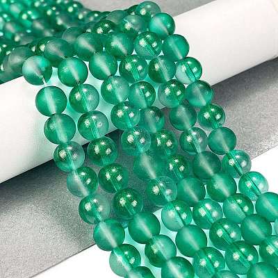 Frosted Transparent Glass Bead Strands X1-GLAA-P065-8mm-14-1