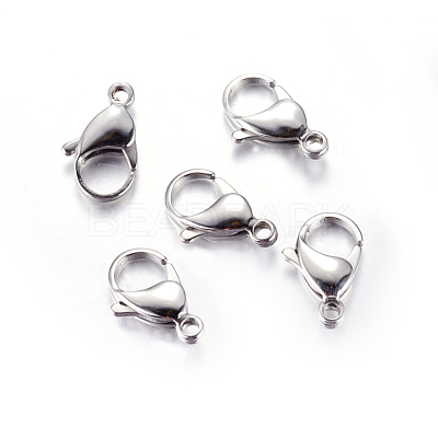 Tarnish Resistant 304 Stainless Steel Lobster Claw Clasps X-STAS-AB19-1