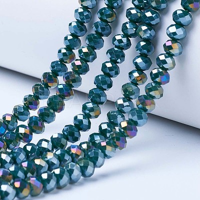 Electroplate Glass Beads Strands EGLA-A034-P4mm-B10-1
