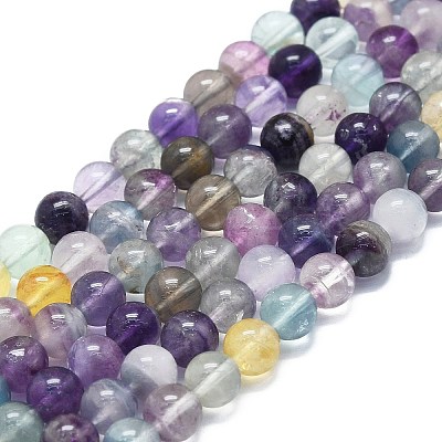 Natural Fluorite Beads Strands G-K245-A10-02-1