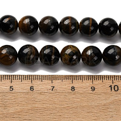 Dyed Natural Blue Tiger Iron Beads Strands G-G286-A02-10mm-1