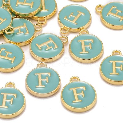 Golden Plated Alloy Enamel Charms X-ENAM-S118-05F-1