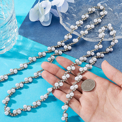 Alloy & Crystal Rhinestone & Plastic Pearl Bead Chains LCHA-TA0001-01-1