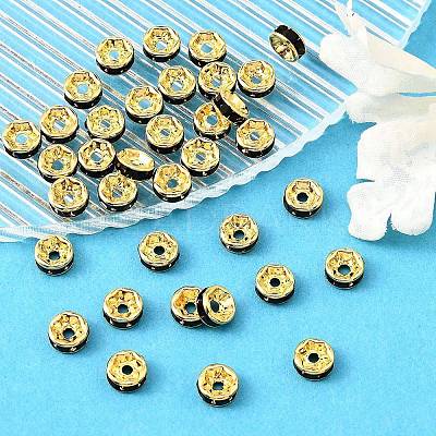 Brass Rhinestone Spacer Beads RB-A014-Z6mm-02G-1