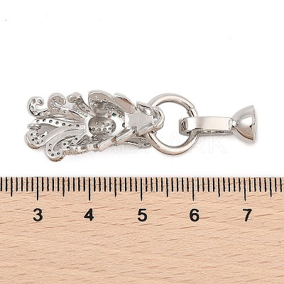 Brass Micro Pave Cubic Zirconia Fold Over Clasps KK-L223-003P-1