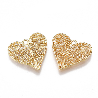 Brass Filigree Pendants KK-T038-25G-1