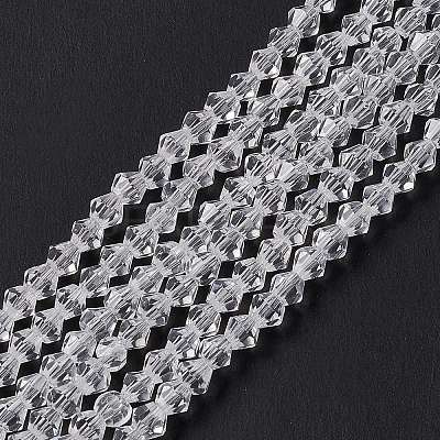 Clear Glass Bicone Beads Strands X-GLAA-S026-3mm-07-1
