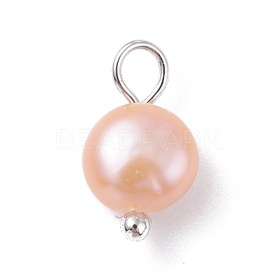 Natural Cultured Freshwater Pearl Charms X-PALLOY-JF01099-02-1