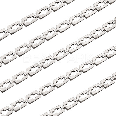 Stainless Steel Rectangle with Cross Link Chains CHS-TAC0002-01P-1