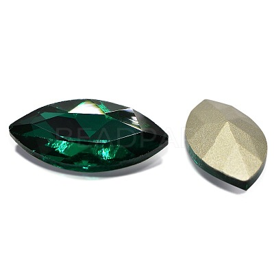 Faceted Horse Eye Glass Pointed Back Rhinestone Cabochons RGLA-A011-13x27mm-SM-1