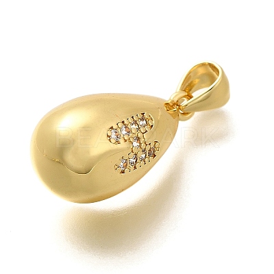 Rack Plating Brass Micro Pave Cubic Zirconia Pendants KK-L226-102G-H-1