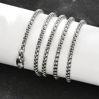 Tarnish Resistant 304 Stainless Steel Box Chain Necklaces X-NJEW-P244-01P-1